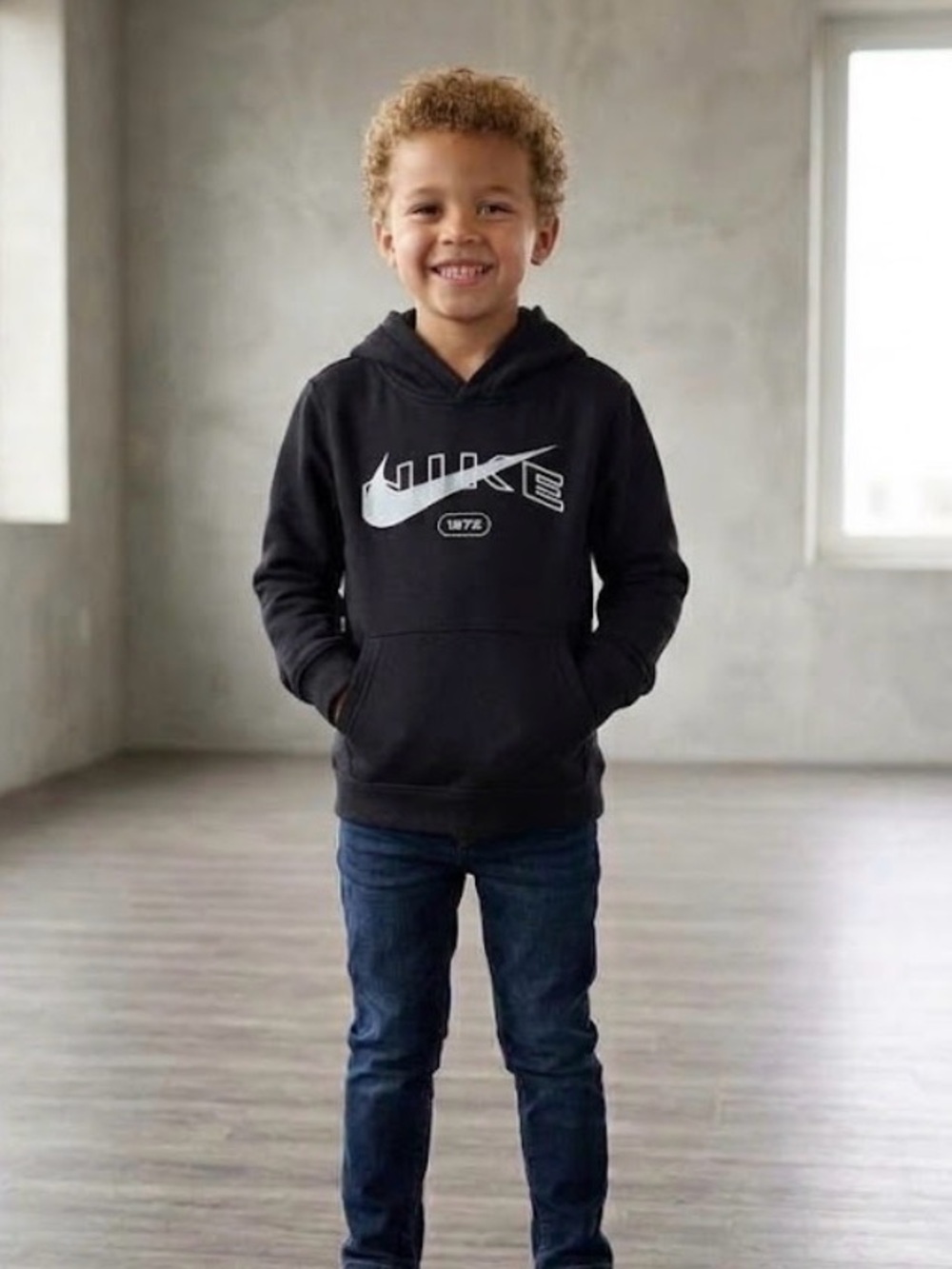 Nike Black Hoodie with White Logo